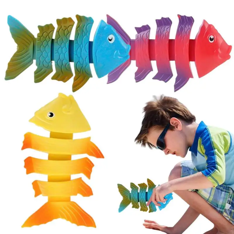 Diving Toys Swimming Pool Dive Toys Colorful Shark Fishbone Jellyfish Torpedo Underwater Games Throw Toy Diving Training Gift