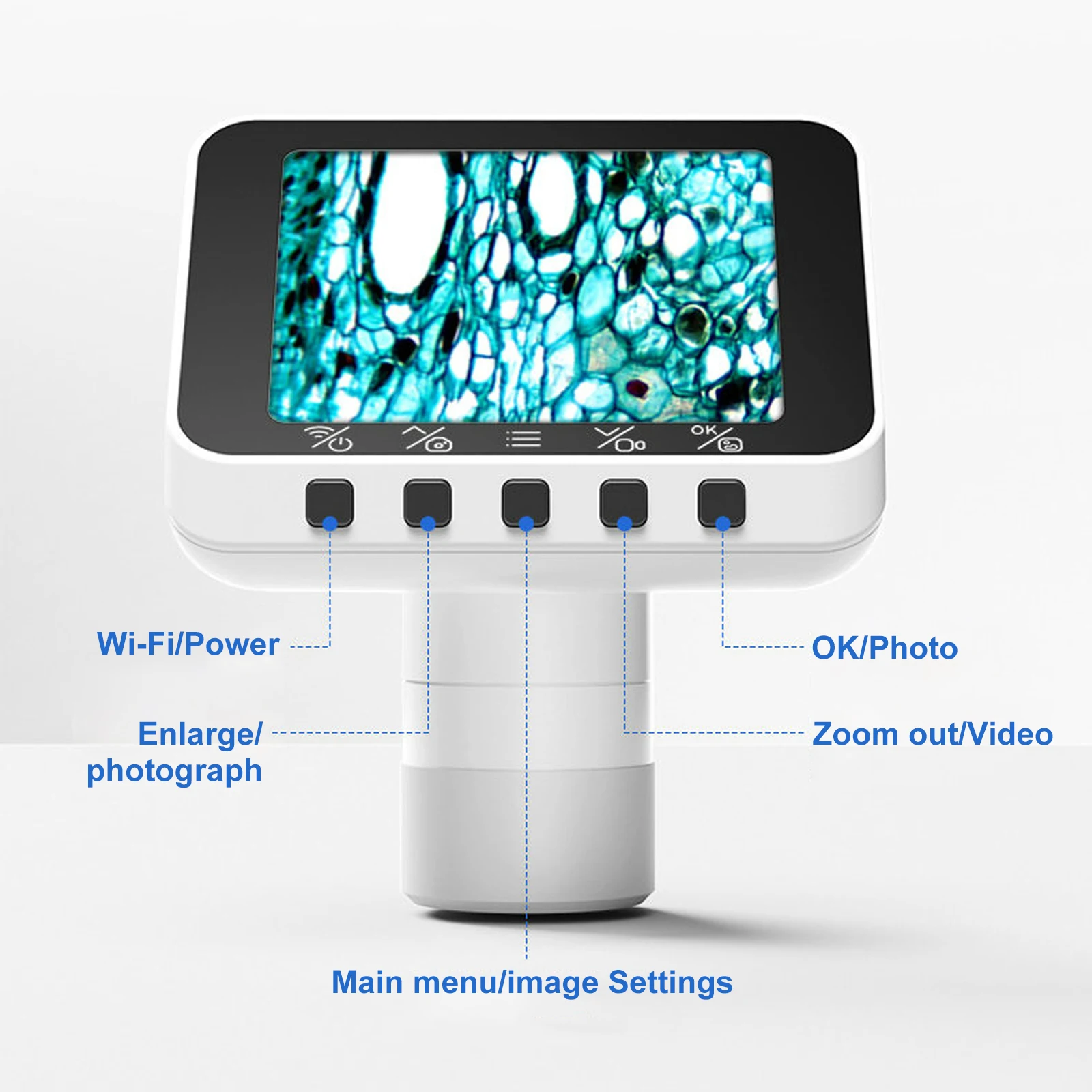 Datyson 2X0051A electronic eyepiece with 2.8-inch display screen, WIFI capability, and HD photo and video recording, compatible with Mobile Phones and Computers