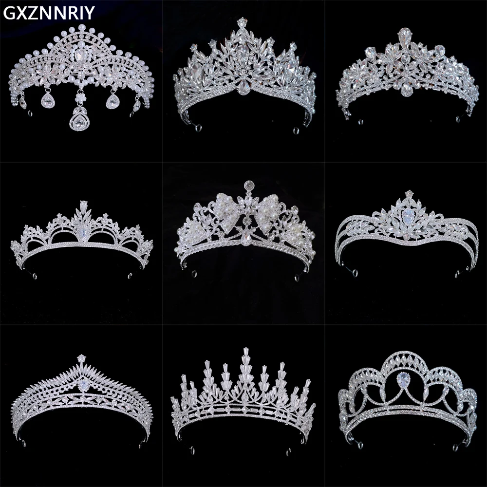 Bridal Wedding Crown Crystal Pearl Tiaras and Crowns for Women Rhinestone Hair Jewelry Party Bride Headpiece Bridesmaid Gift