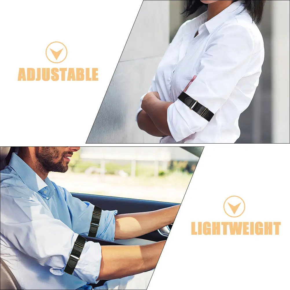 4Pcs Shirt Sleeve Holders Anti-Slip Adjustable Elastic Armbands Nylon Material Lightweight Comfortable Arm Bands for Men Women