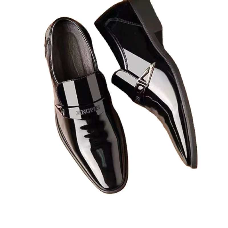 Туфли-оксфорды мужские с острым носком, кожа, без застежки, яркие, повседневная обувь для бизнеса