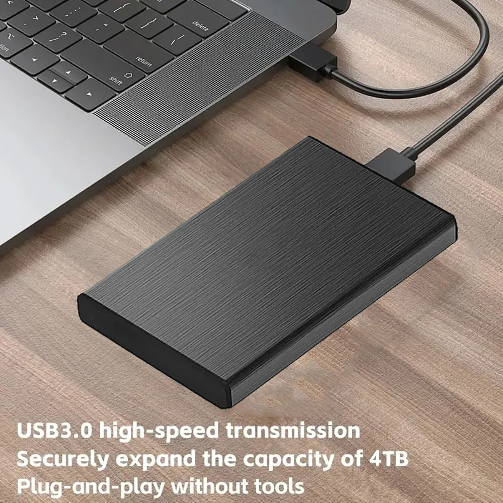 외장 하드 드라이브 인클로저, 노트북 PC용 SATA to USB 3.0 하드 디스크 케이스, 4TB, 7mm 9.5mm SATA SSD HDD 박스 지원, 2.5 인치