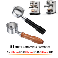 51mm Coffee Filter Holder 3 ear Bottomless Portafilter with 2 Cups Filter Basket for HiBREW H10 H10B H11 H8A H5 Espresso Machine