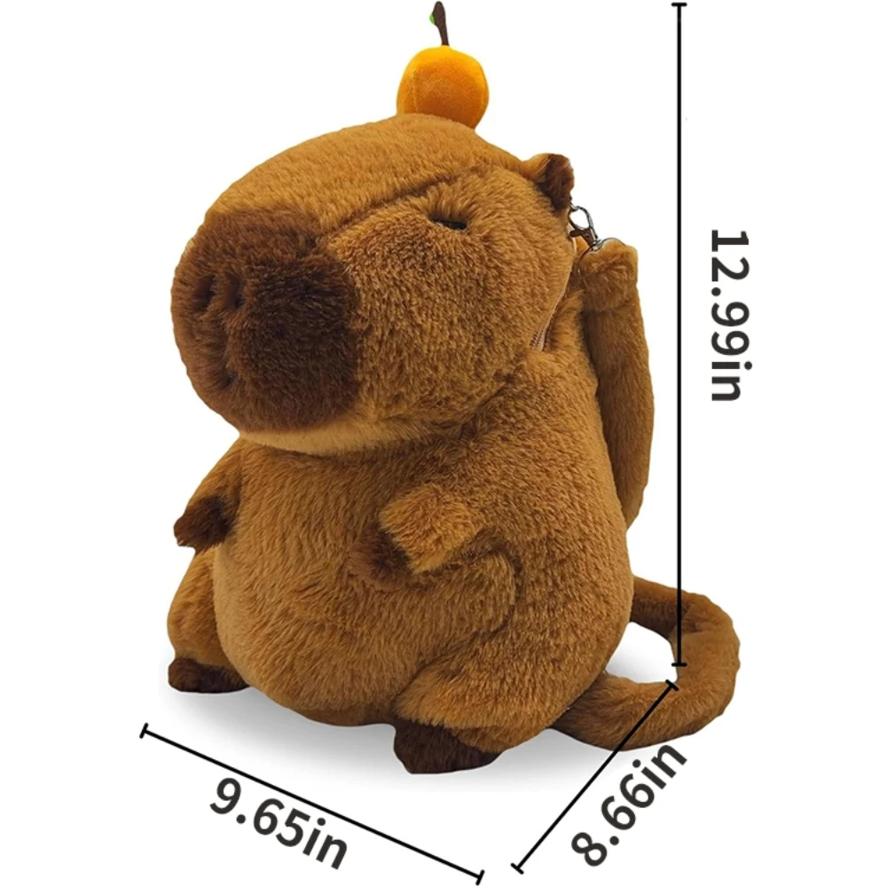 Bonito kawaii capivara mochila de pelúcia design animal de pelúcia com alça de ombro ajustável fofa para presentes das crianças