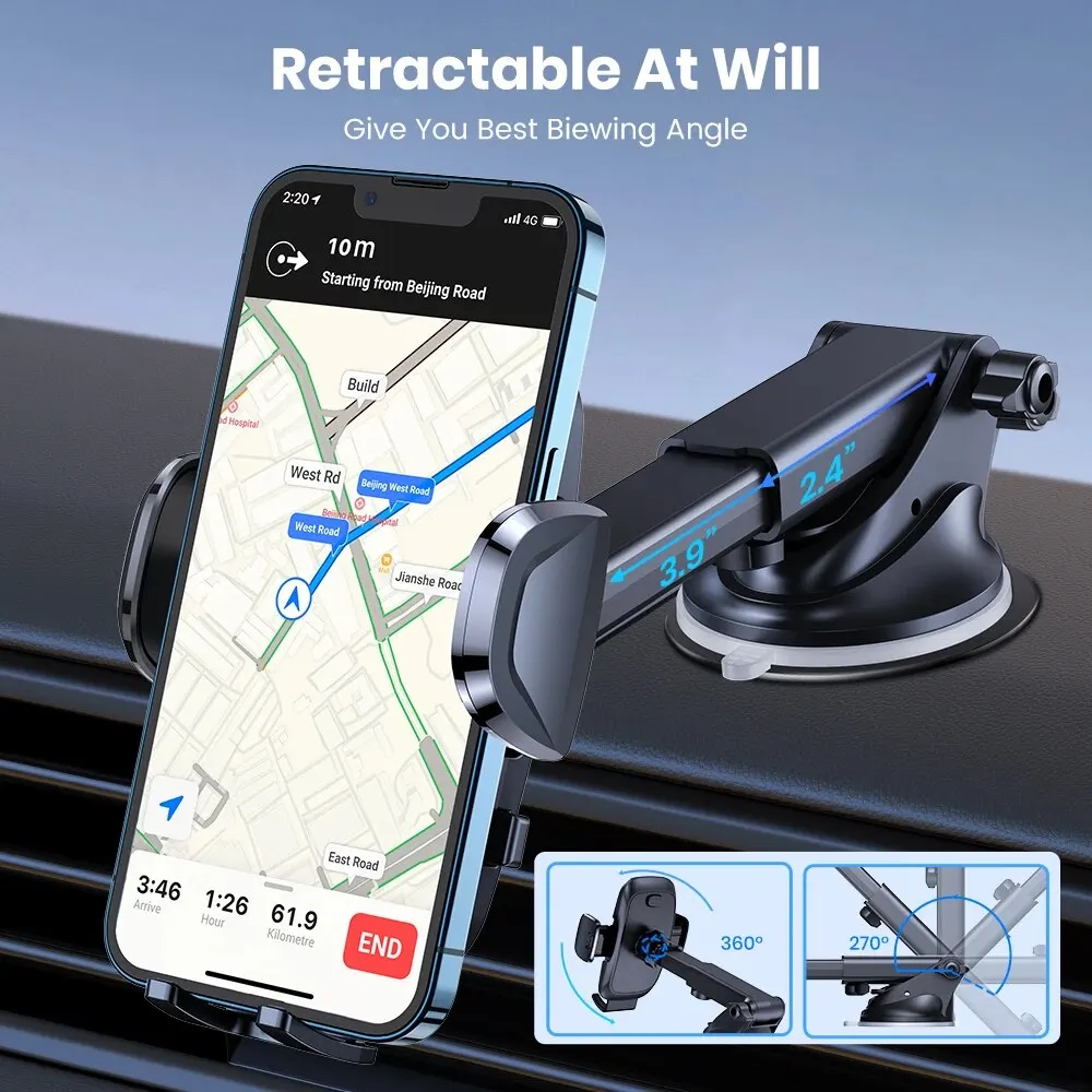 TOPK Cell Phone Holder for Car,Phone Mount Dashboard Windshield for iPhone 14 13 12 11 Pro Max,Samsung Galaxy S20+ S10 Note Plus image 6