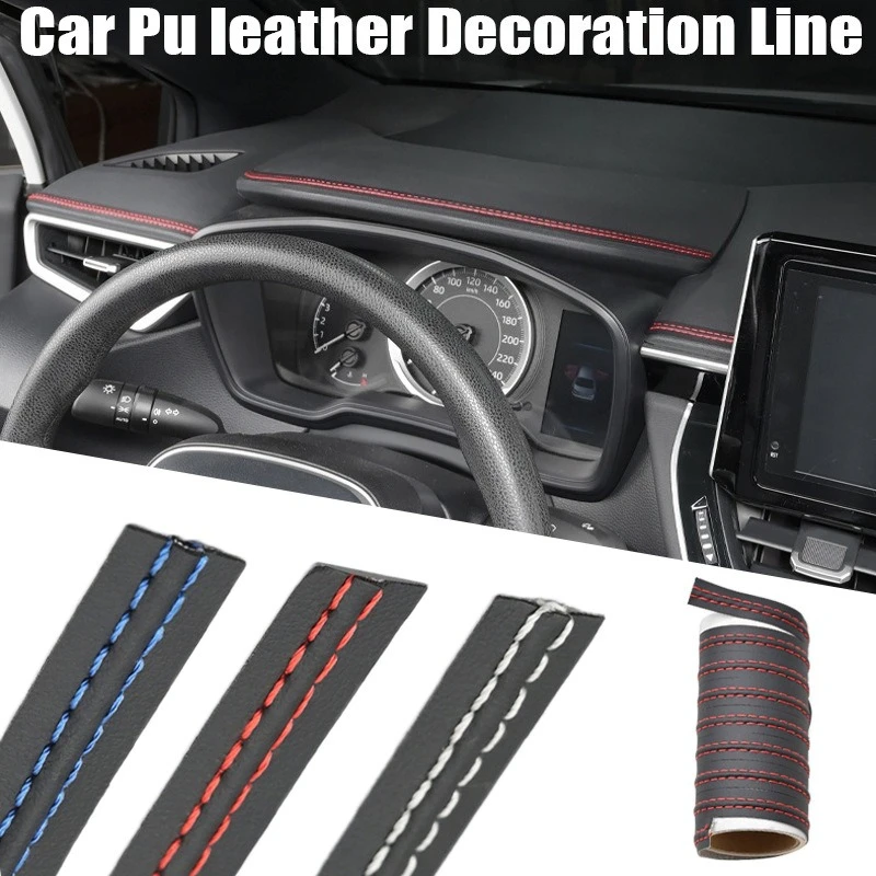 

Car Mouldings Trim Pu Leather Braid Style Decorative Line Strip Car Interior DIY Strips for Universal Door Dashboard Sticker