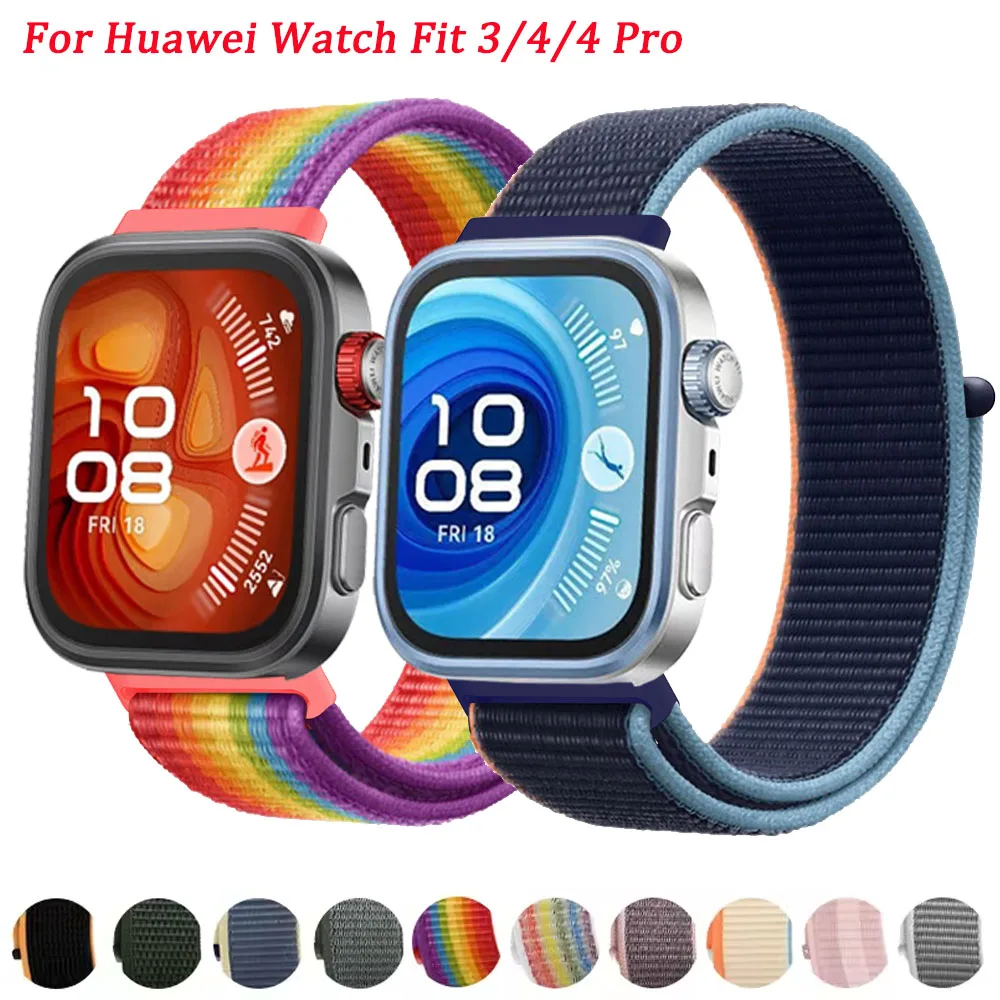 Нейлоновый тканый ремешок для Huawei Watch Fit 4/Fit 4 Pro, спортивный браслет-петля для Huawei Watch Fit 3, регулируемый ремешок на запястье, аксессуары