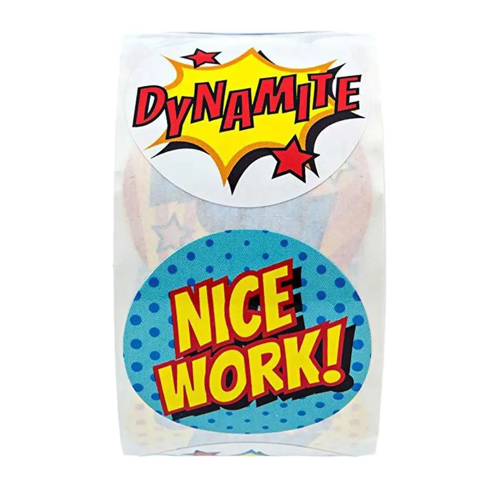 500x/Roll Theme Rewards Stickers for Kids School Education Props