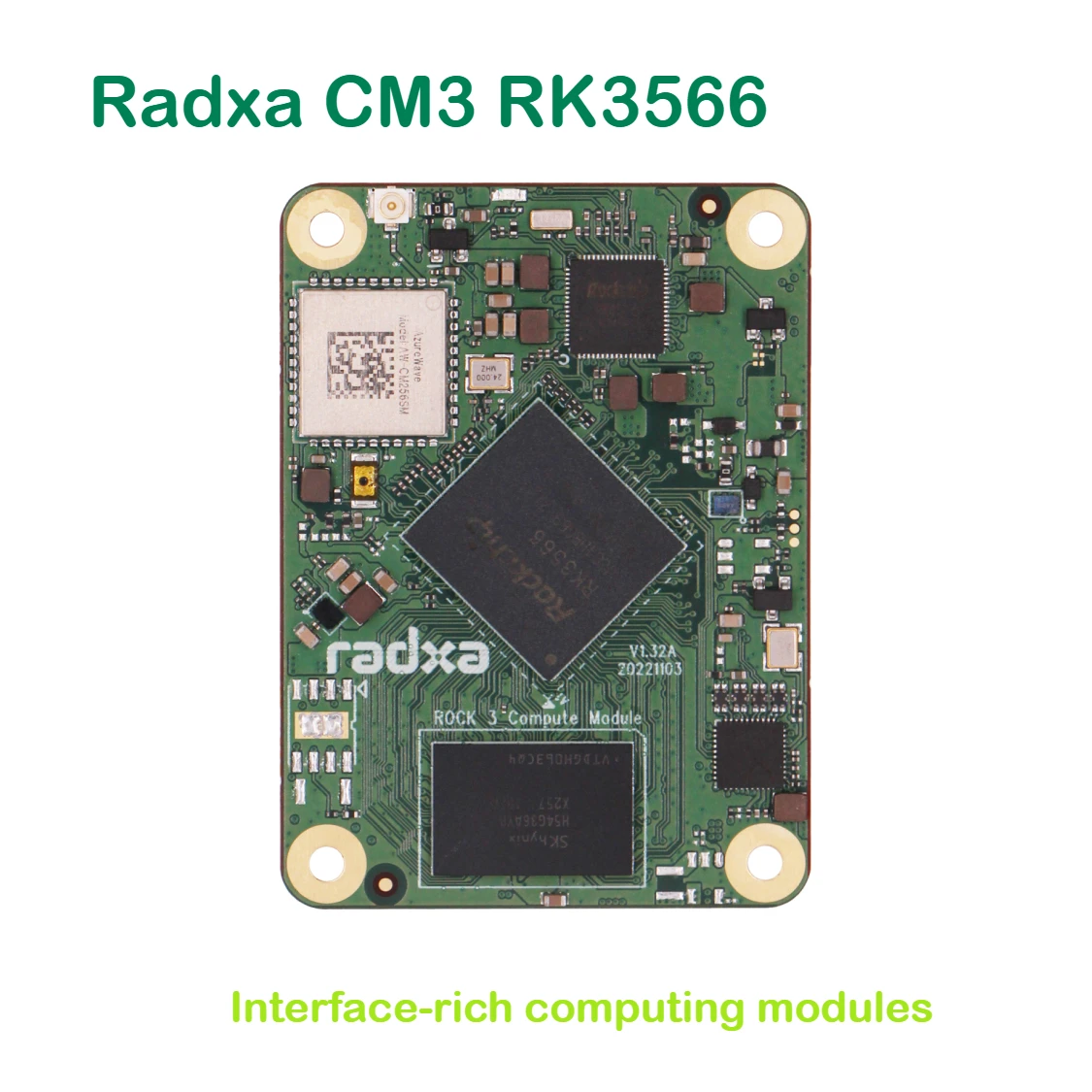 Radxa CM3 RK3566 Quad-Core CPU 4K HDMI and 3x100-Pin B2B Connector Computing Module Core Boards