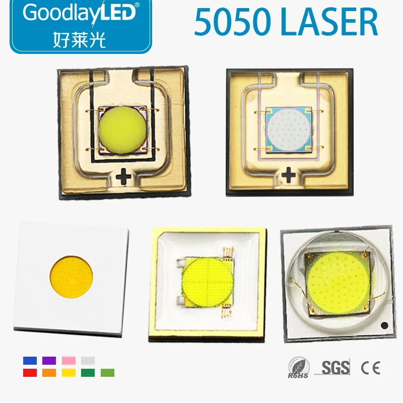 10PCS 5050 High-brightness 20W Laser White Surround High-power LED Lamp Beads Stage Light Flashlight 5050 White Laser