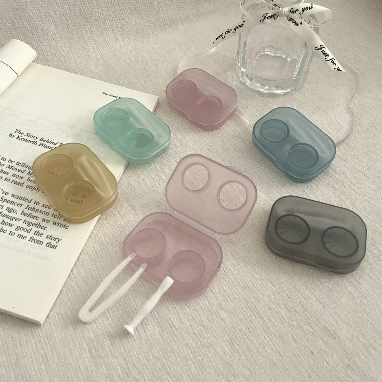 1-5 stücke Kontaktlinsen Fall Lagerung Box Tragbare Keine Notwendigkeit, Die Kappe Unschrauben Schüler Box Mit Pinzette Werkzeug für Reise Lagerung Box – Detail 5