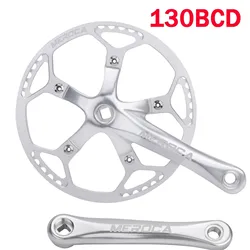 Square Connecting Rods Crankset 130 BCD Chainring 45T 47T 53T 56T 58T Bicycle Crank and Chainwheel for Gravel Road Bike