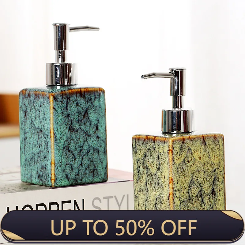 350ml Soap Dispenser Ceramic Press Bottle Shampoo And Shower Gel Dispensing Bottle Bathroom Accessories Shower Shampoo Dispenser