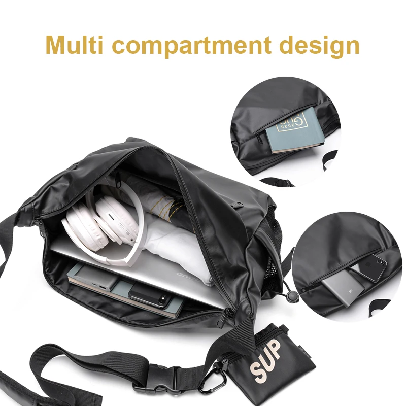 

2026 Men Casual Crossbody Messenger Bag Waterproof Large Shoulder Bag With Multi-pocket Small Storage Pouch