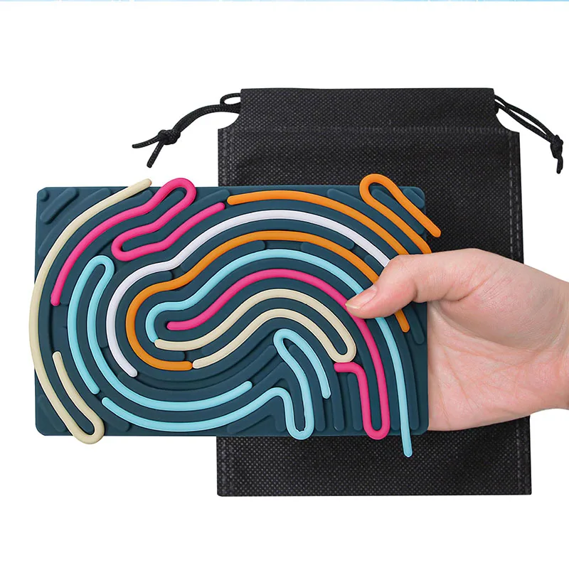 Sensory Activity Board Double Sided Portable Kids Silicone Calm Down Toy Calming Stress Anxiety ADHD Autism
