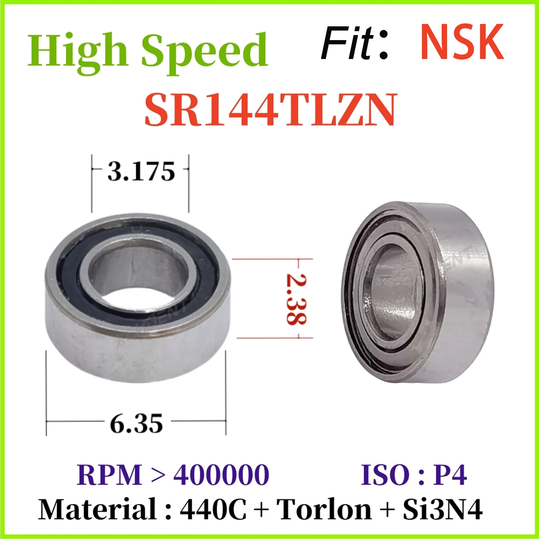 

High Speed Bearings for NSK KV WH Siemens Dental High Speed Handpiece Turbine Ceramic Bearings Dentistry Accessories 10Pcs/Pack