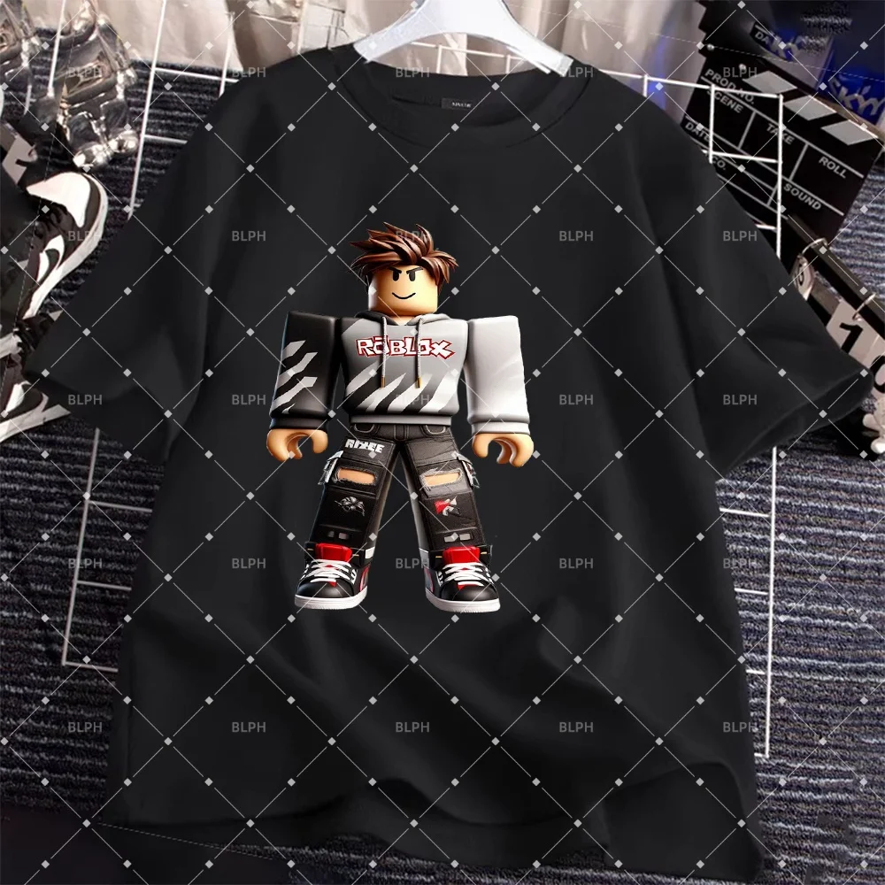 Conjunto Estiloso de Moletom ROBLOX e Calças, Camisetas Combinando para Família, para Crianças e Adultos, Roupa Moderna para Fãs de Jogos