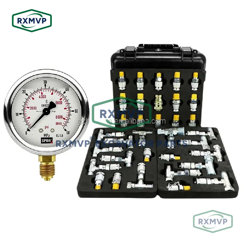 Bourdon Tube pressure gauge connector brass digital Hydraulic pump test hose fitting for connecting oil pressure gauge tee joint