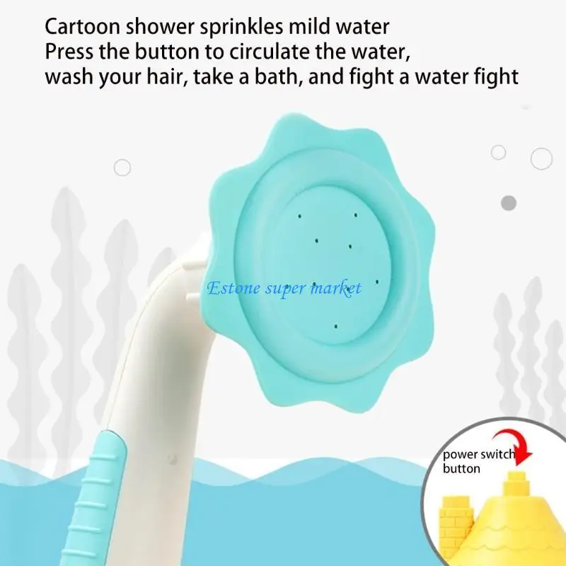 090B Electric Bathtub Toy Water Sprinkler Suction Cup Fixed Castle Toy Baby Interactive Water Playing Set Kiddie Shower Toy
