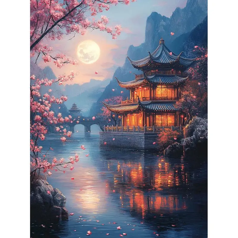 

GATYZTORY DIY Frame Picture By Number Scenery Kits Handpainted Calligraphy Painting Drawing On Canvas For Adults Home Decor