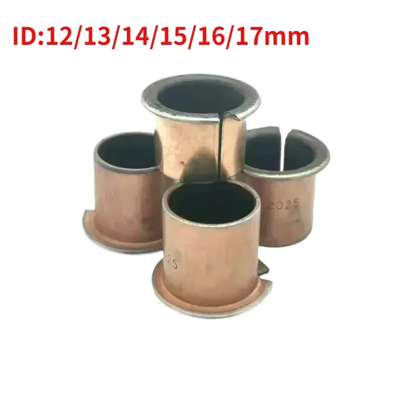 3-10pcs/set Inner Diameter 12/13/14/15/16/17mm Sf1-f Flanged Oil-free Self-lubricating Composite Copper Sleeve / Bushing Flanged