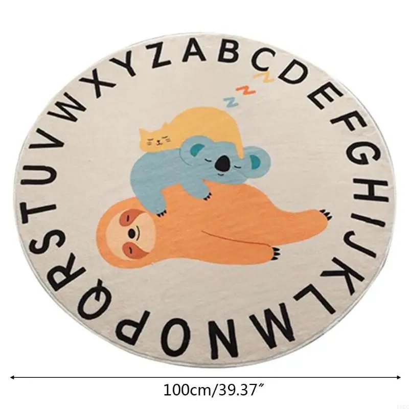 F3KC الكرتون الحيوان طباعة الطفل للعب حصيرة الزحف السجاد غرفة الاطفال بساط الأرضية لوحة ألعاب مستديرة Playmat الأطفال غرفة نوم