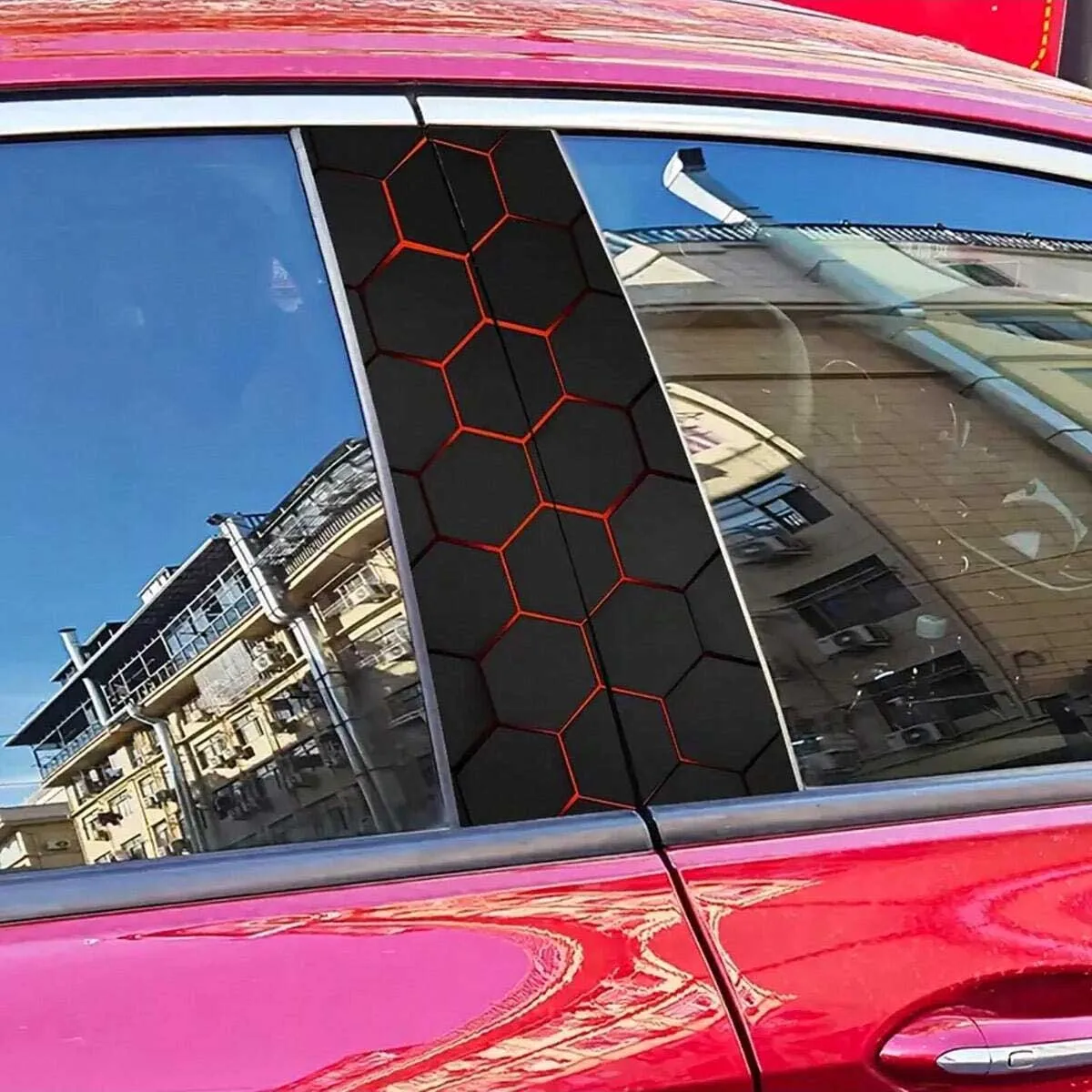 2-piece sci-fi theme car B-pillar stickers – durable vinyl material, easy to apply and waterproof, suitable for all car models