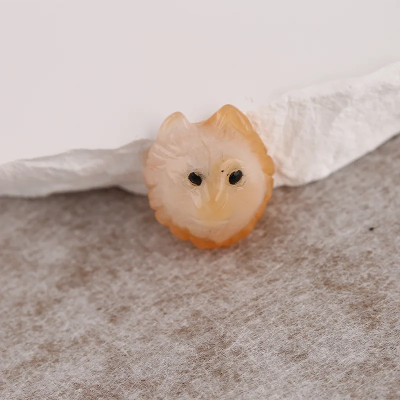 Natural Stone Carved Agate Cat Head Pendant Handmade Animal - DIY Animal  Jewelry Accessories