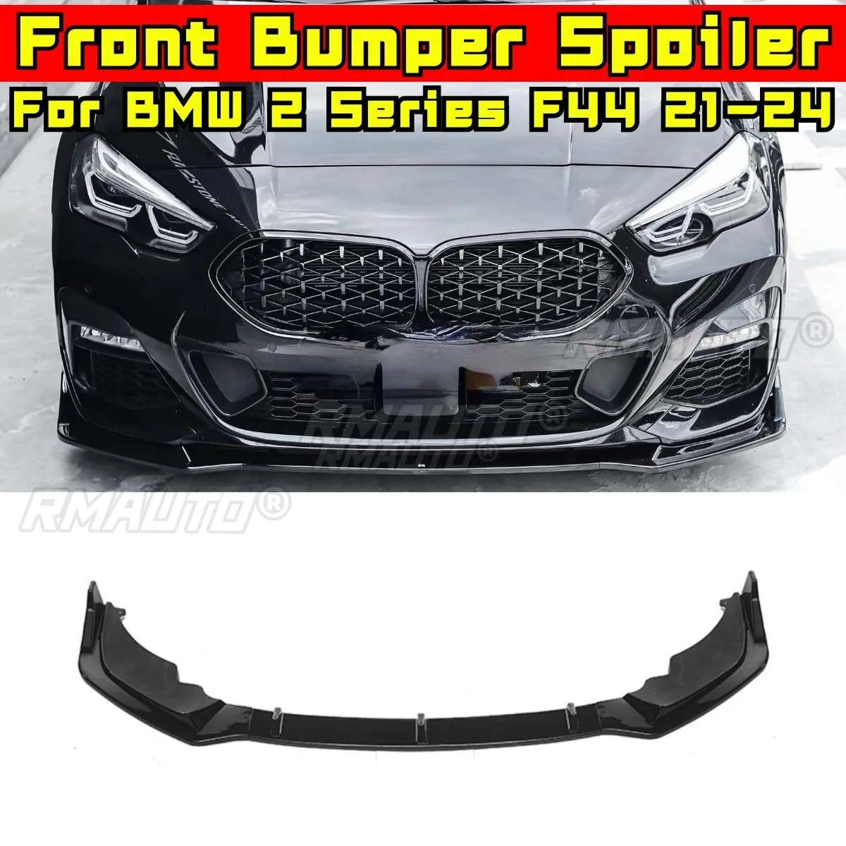 

Car Front Bumper Spoiler Lip Diffuser Modification Part For BMW 2 Series 4-door F44 2021-2024 MP Style Bumper Guard Protector
