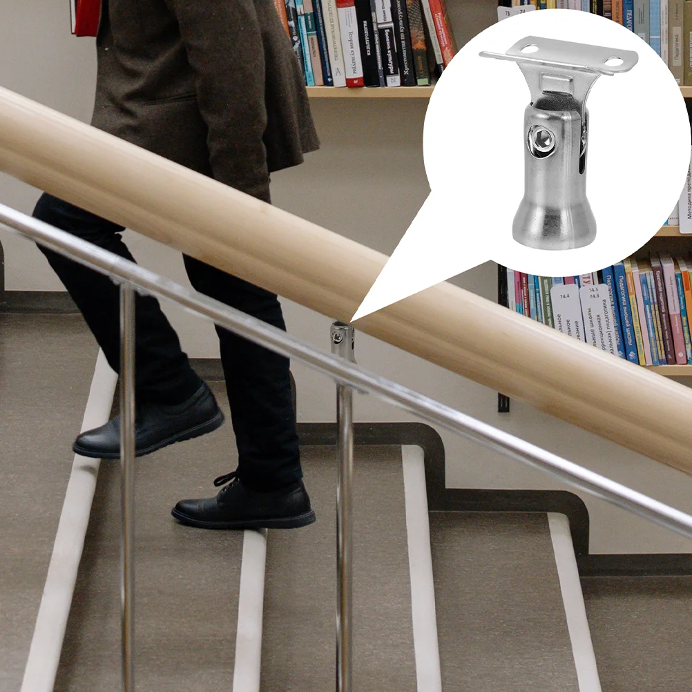 6 ชิ้นสแตนเลสสตีล Handrail วงเล็บยืดหยุ่นทนทานราวบันไดสนับสนุน Banister วงเล็บในร่มกลางแจ้งบันได