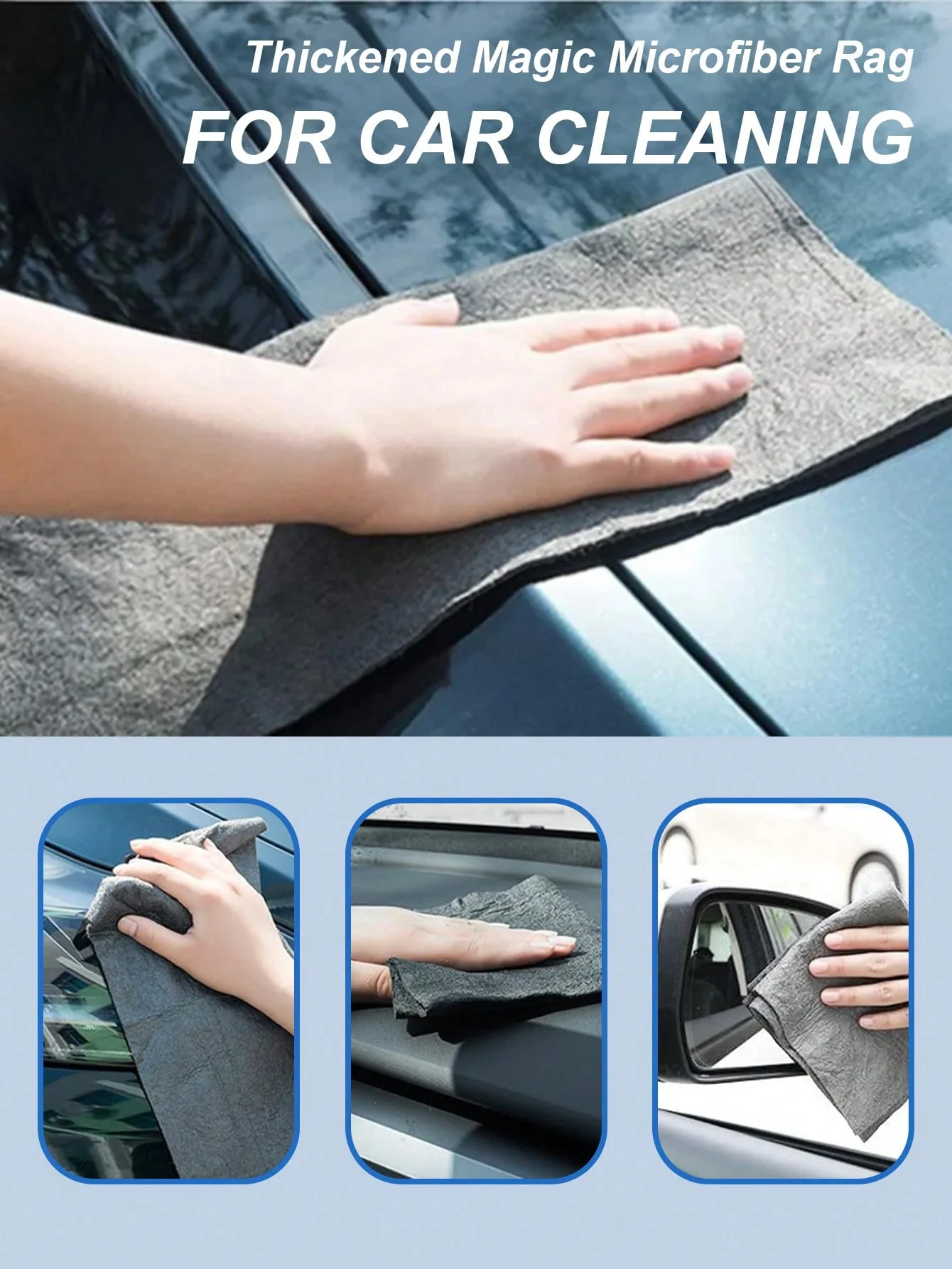 5Pcs Magic Microfiber Cleaning Cloths, Streak-Free Glass & Mirror Wipes, Thick Absorbent Towels (Windows/Kitchen/Car/Home), Lint