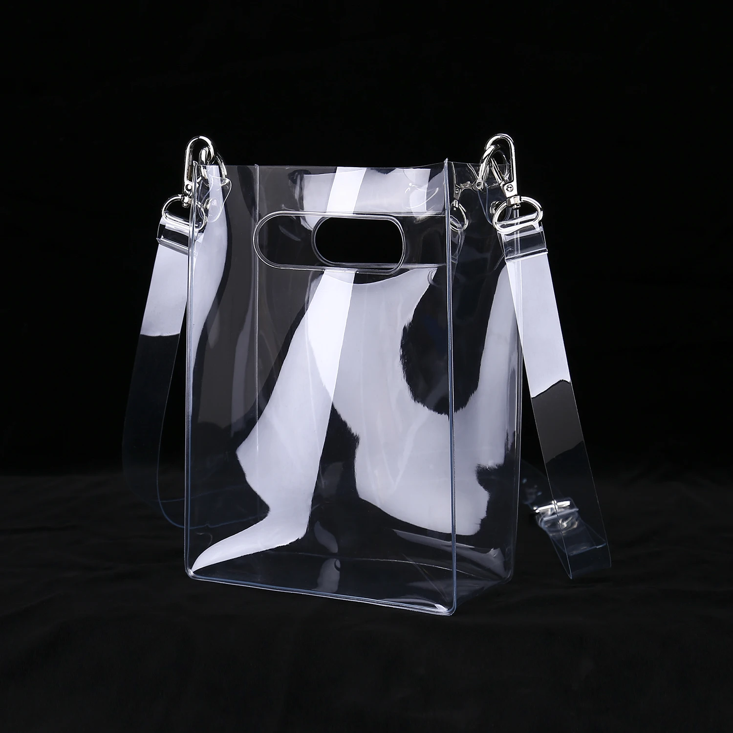Mini Clear PVC Crossbody Shoulder Bag with Detachable Strap Available for Custom