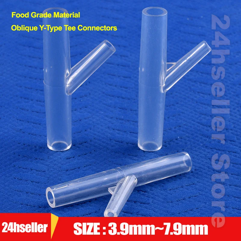 

5~200Pcs 3.9~7.9mm Food Grade PMMA Lateral Y-Type Tee Connectors Irrigation Equal Reducer Acrylic Flat Aquarium Tank Hose Joints