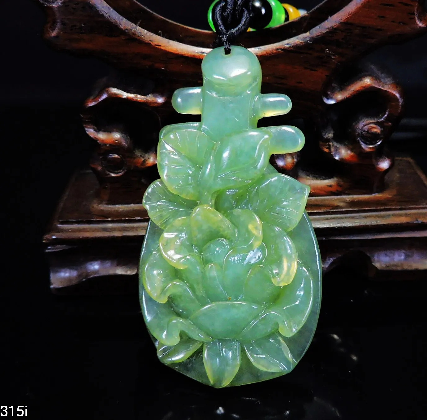 Jade Jewelry Natural Jade Pendant Necklace Hand-Carved string instrument&flower Jadeite Necklace Pendant Gift No Treatment 315i