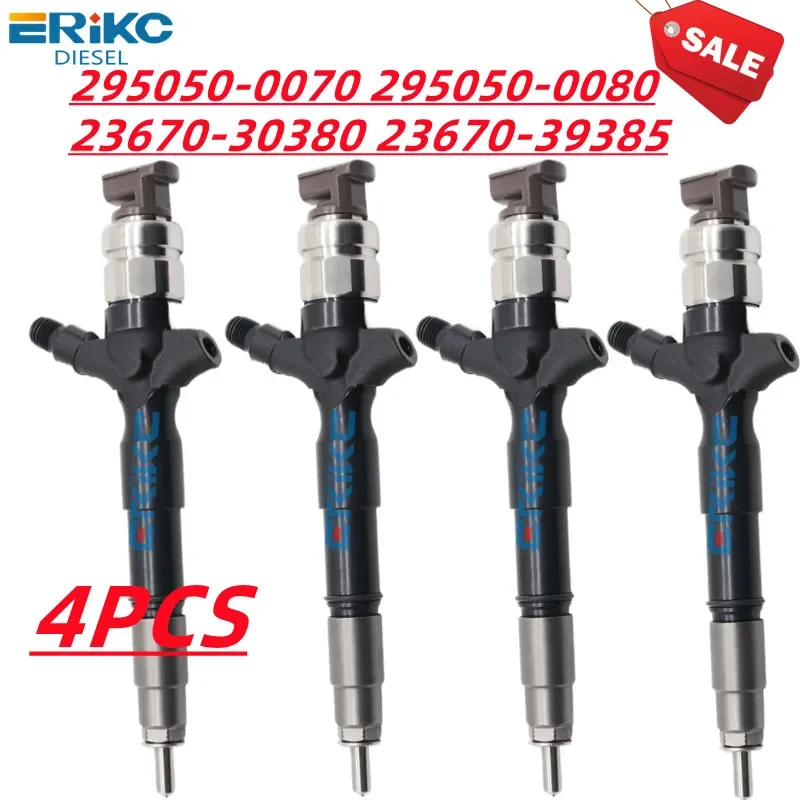 4PCS  NEW 23670-30380 295050-0820 23670-39385 Diesel Injector 295050-0070 for Toyota Hilux 1KD 2KD 4PCS