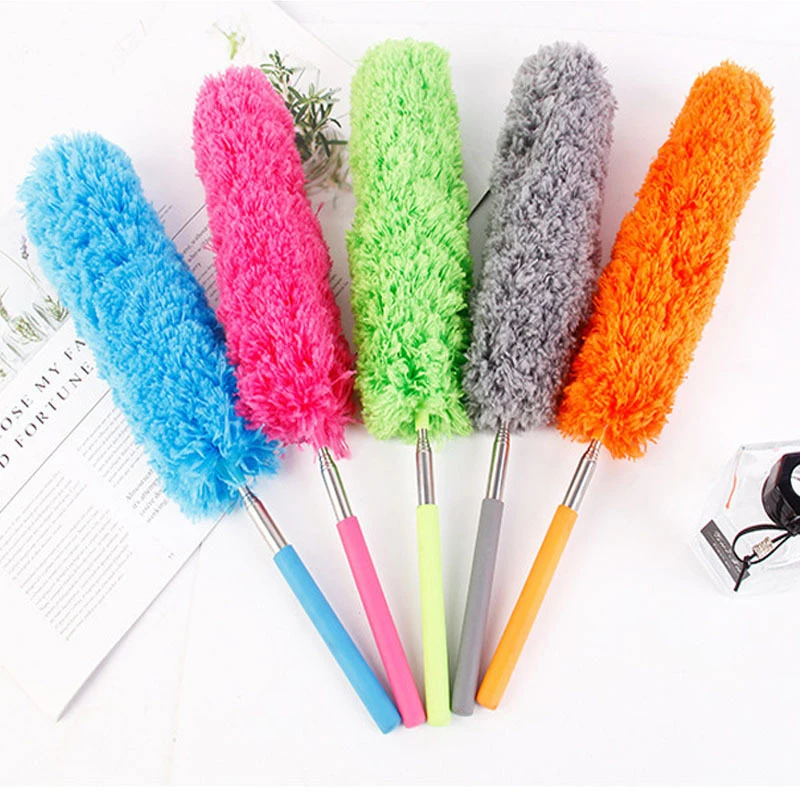 New Retractable Duster Stainless Steel Long Handle Dusting Brush Car Household Cleaning Tools Microfiber Dust Brush