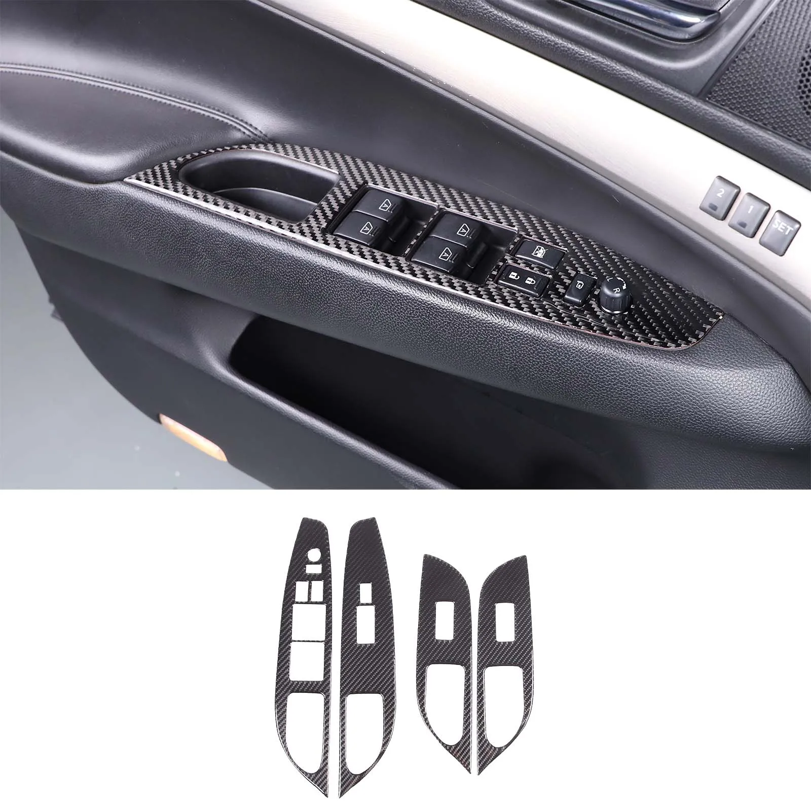 

For 2007-2013 Infiniti G25 G35 G37 Soft Carbon Fiber Car Inner Door Glass Lifting Frame Panel Trim Sticker Accessories