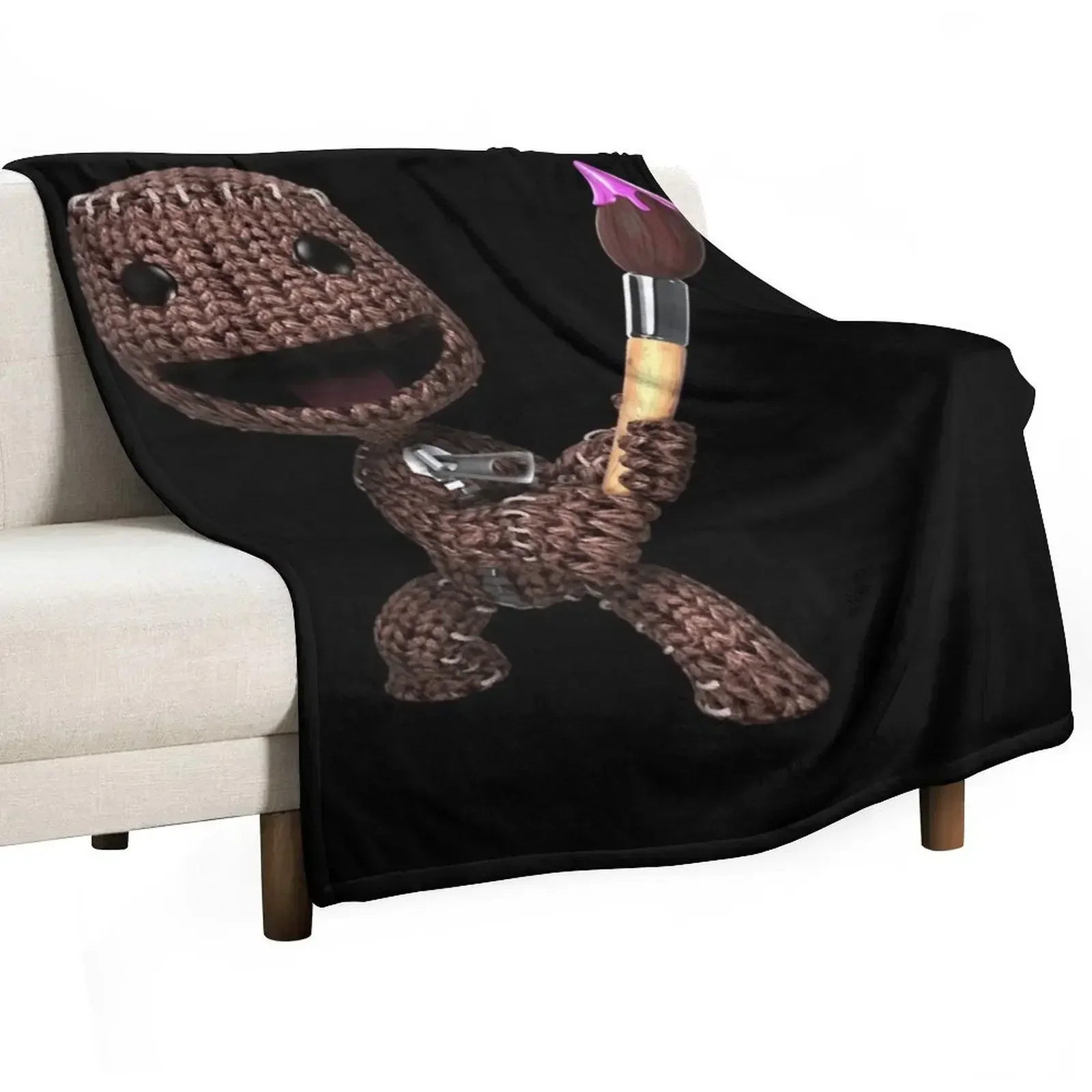 LBP Sackboy Throw Blanket Baby For Sofa Thin Soft Plush Plaid Blankets