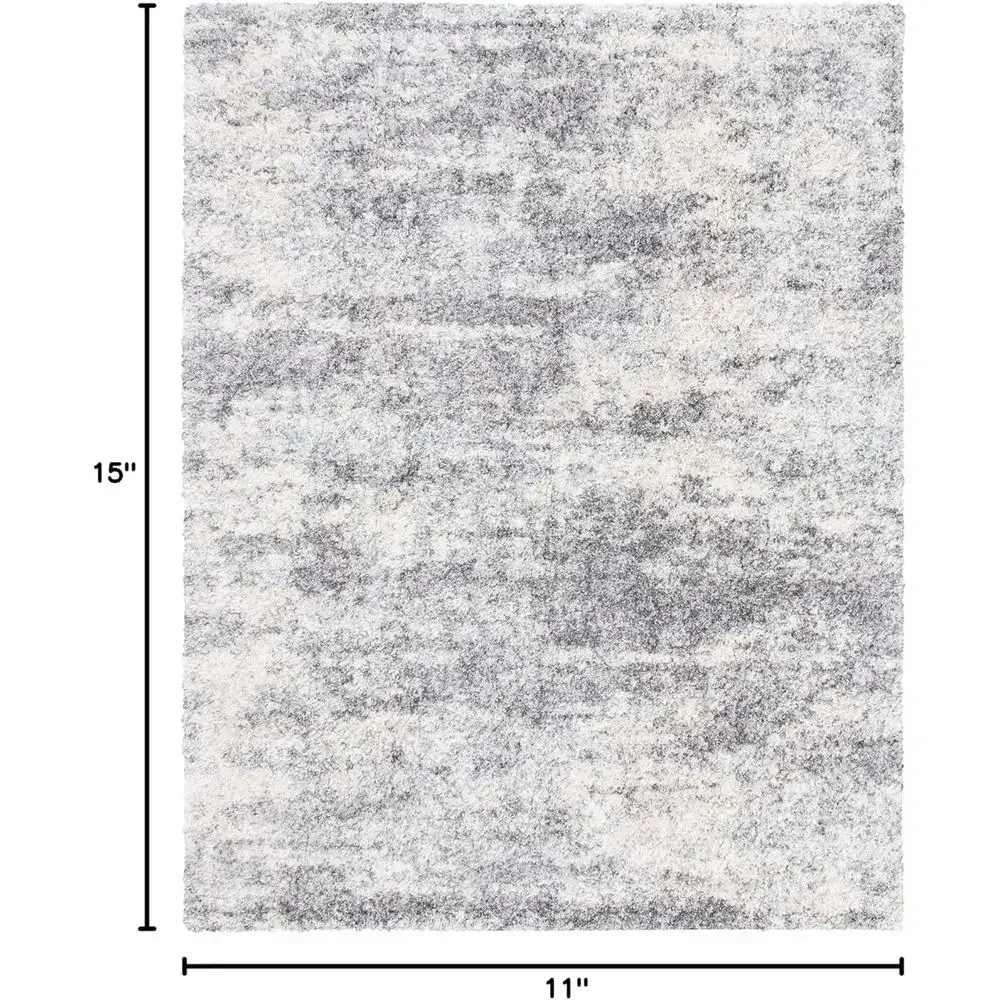 Large Grey Blue & Cream 11x15 Area Rug, Berber Shag, Non-Shedding, Easy Clean, Perfect for Living Room, Bedroom, Dining Area