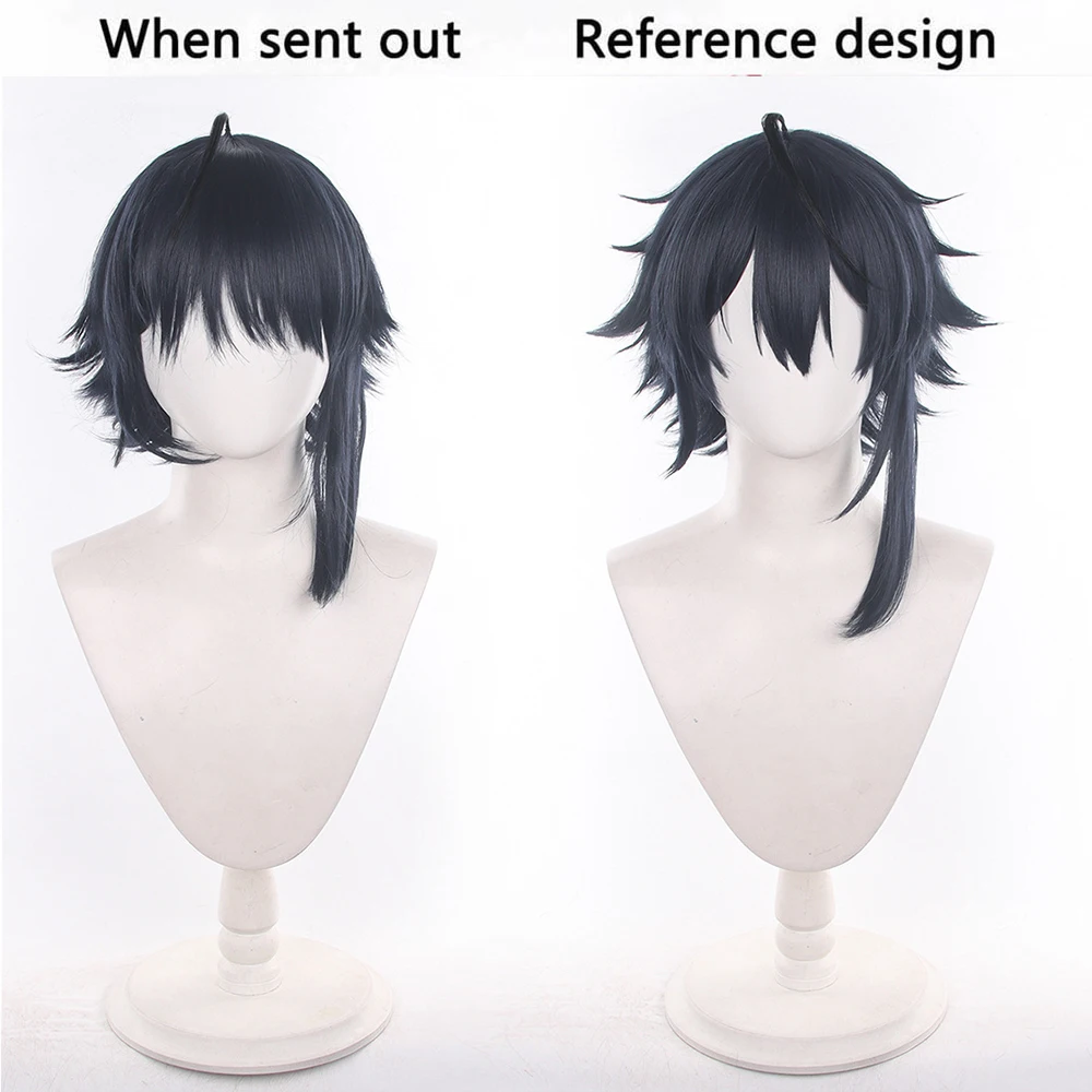 Anime Arknights Vigil Men Cos Wigs Cosplay Costumes Headwear 40cm Long Simulation Scalp Thick Mixed Puffy Long Hair Wigs