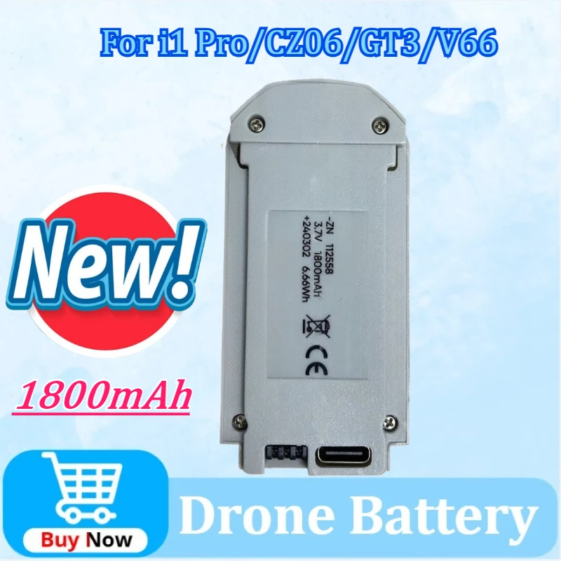 

3.7V 1800mAh Replacement Drone Battery For i1 Pro/CZ06/GT3/V66 RC Quadcopter Accessory Parts High Quality Rechargeable Battery