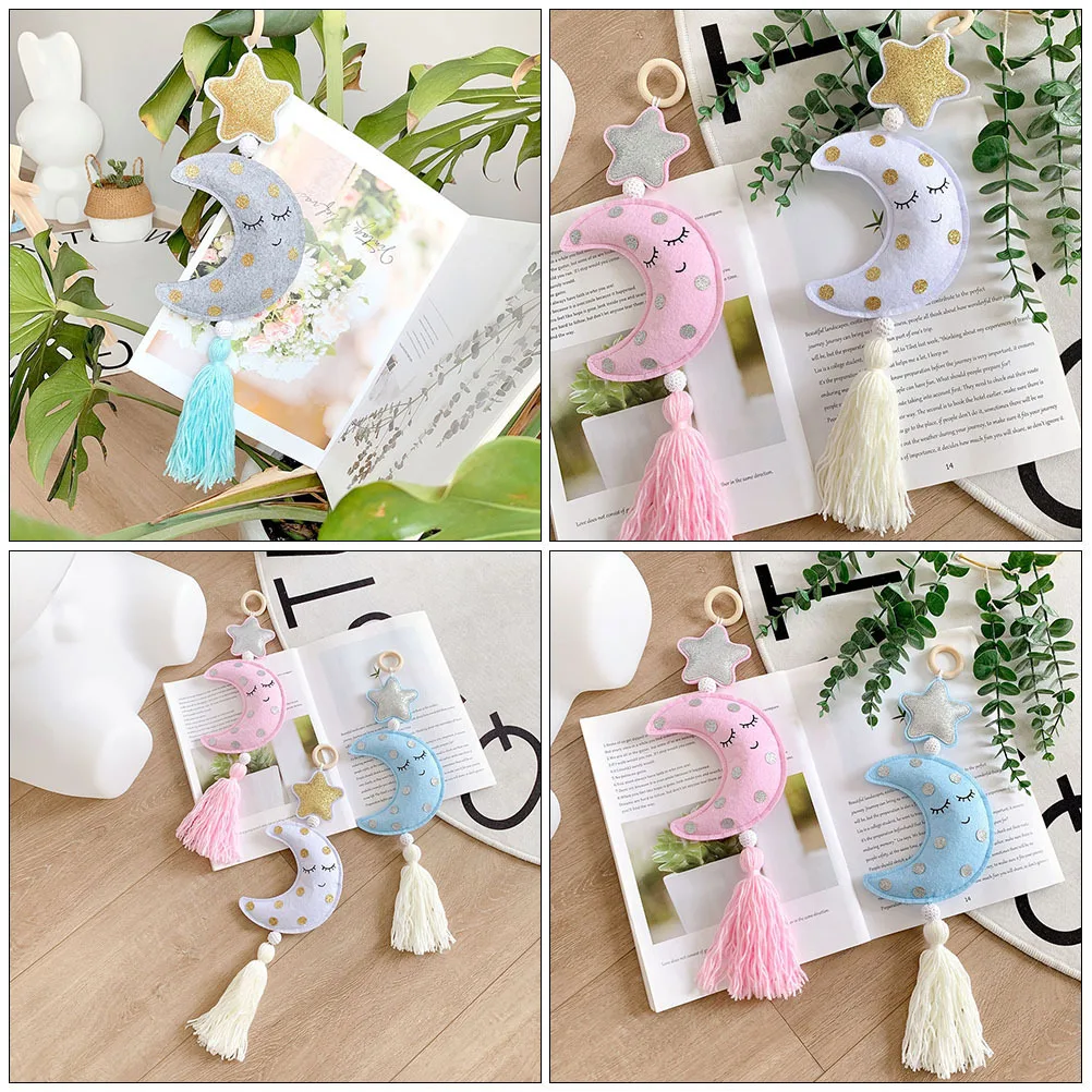 

to Weave Moon Star Pendant Ornament Decor Yarn Cotton Tassel Hanging Ornaments