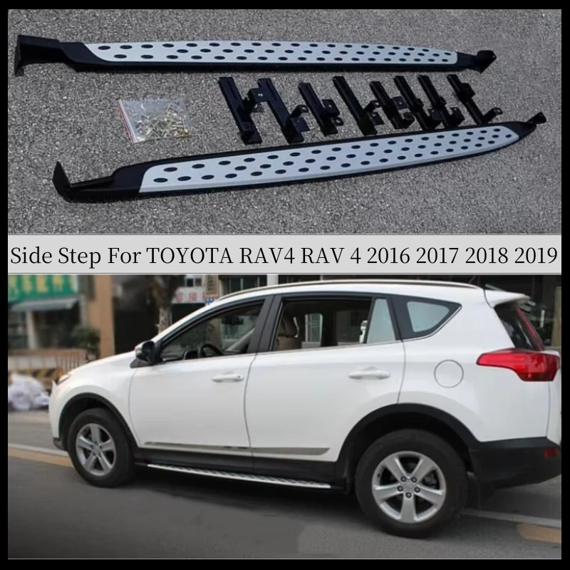 Running Board Side Step Bar Pedals For TOYOTA RAV4 RAV 4 2016 2017 2018 2019 High Quality Nerf Bars Refit Auto Accessories