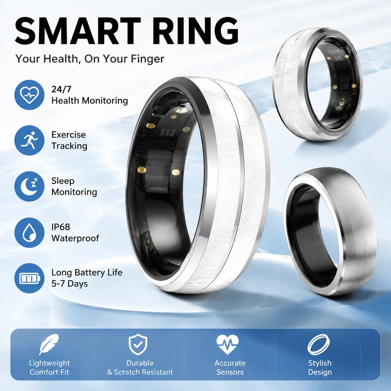 Health Wellness Activities - Health Smart Ring Heart Rate Blood