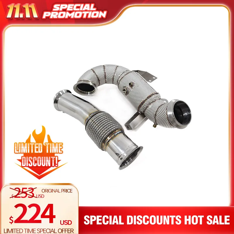 

HMD Big Sale Exhaust Performance Downpipe For Mercedes Benz AMG A45S W177 2.0T 2019 With Heat Shield Racing Pipe