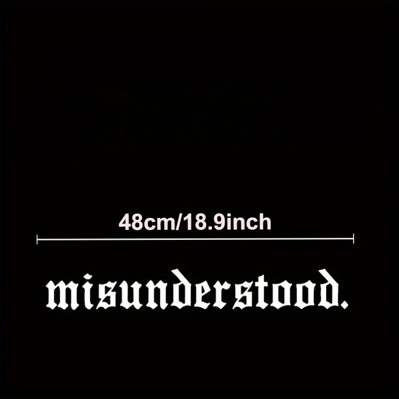 BMisunderstood Personalized Alphabet Car Sticker Decal Windshield Banner Vinyl Car Sticker, Silver White