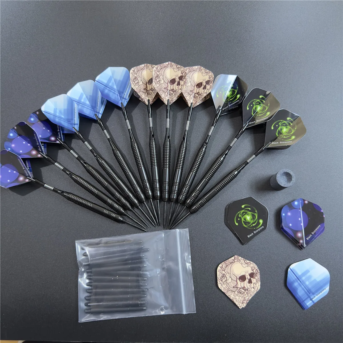 12pcs/set Copper Alloy Darts 22g Premium Darts With Aluminum Darts Extra Plastic Rod Grinding Stone Gift Box