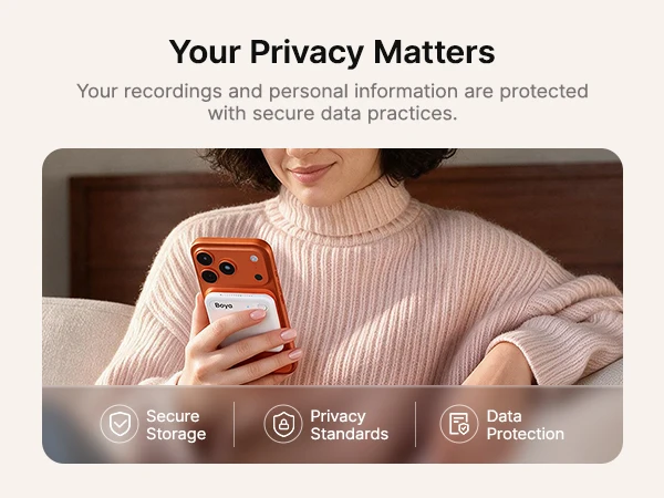Boya Notra Neo Next-Gen KI-Notizbuch, KI-gesteuerter Sprachrekorder, MagSafe, Transkription, Zusammenfassung, Meetings, Anrufe, Zusammenfassung, App – Detail 9