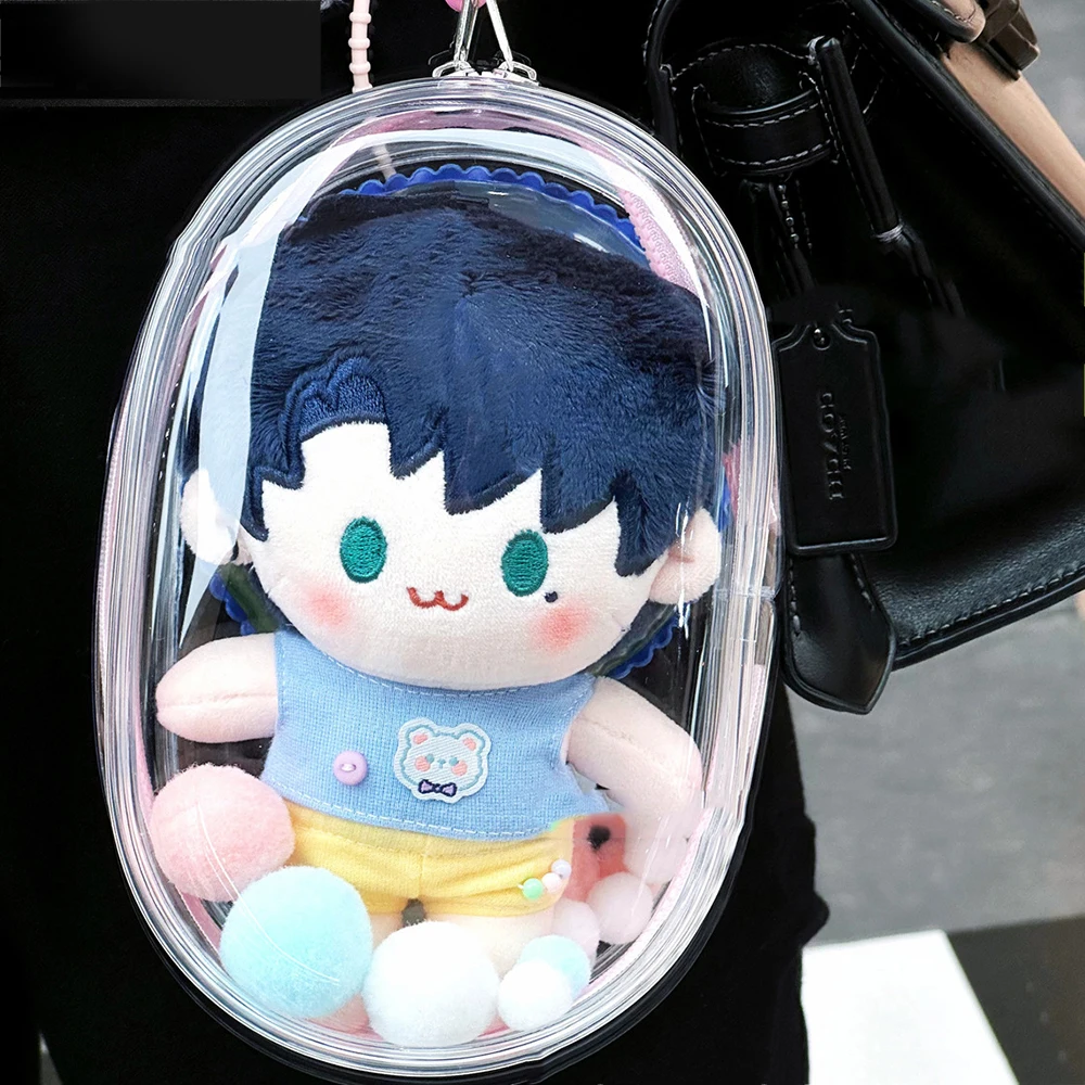 18/20cm Square Pvc Storage Pouch Mystery Box Thicken Transparent Storage Case Organizer Box Double Zipper Keychain Bag Doll Bag