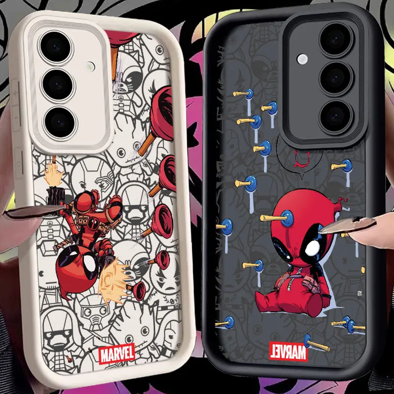 Funny Marvel Deadpool Spiderman For Samsung Galaxy S24FE Phone Case S24 S23 S21 S20 Fe S25 Ultra S22 Plus S23 5G Shockproof Case